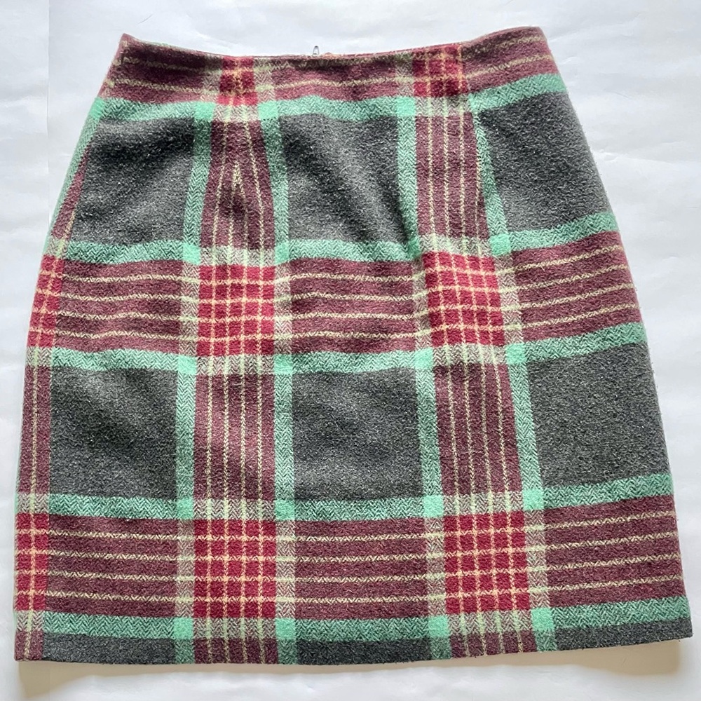 Vintage Plaid Wool Skirt